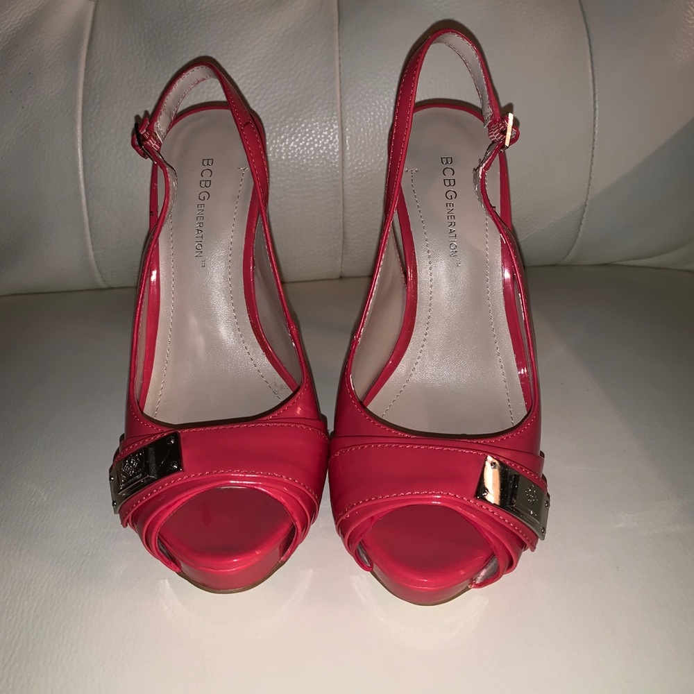 Hot pink shoes